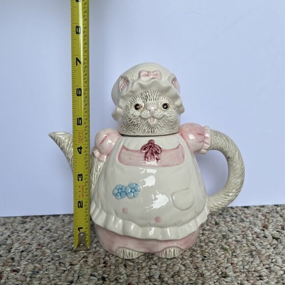 Kitty Cats with Polka Dot Bonnets 5pc Ceramic Kitchen Counter Utility Set - Picture 9 of 16